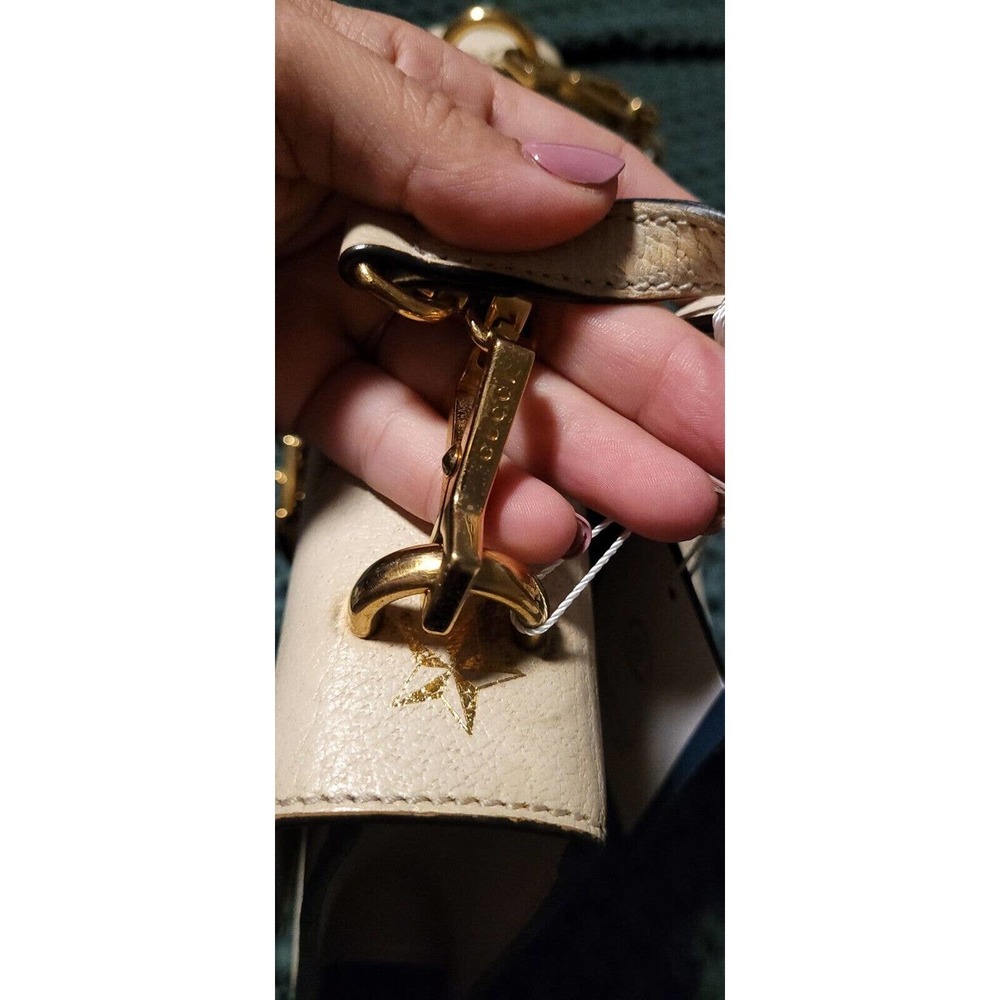 Authenticated‎ Gucci Small Bee Star Sylvie Crossbody White Calf Leather Bag - Picture 15 of 16